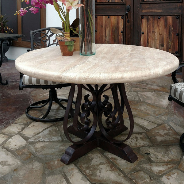 Mexports by Susana Molina Rustic Elegant Dining Table with Wrought Iron
